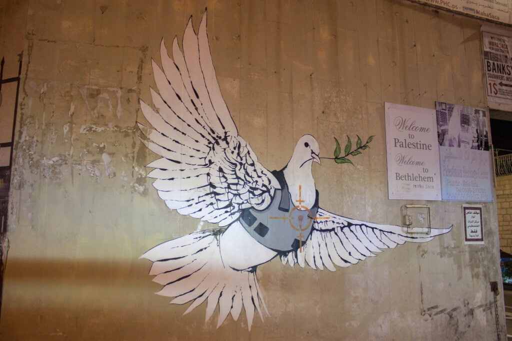 Armoured Dove by Banksy in Bethlehem