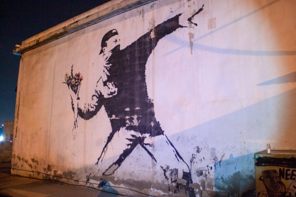 Rage, Flower Thrower by Banksy in Bethlehem