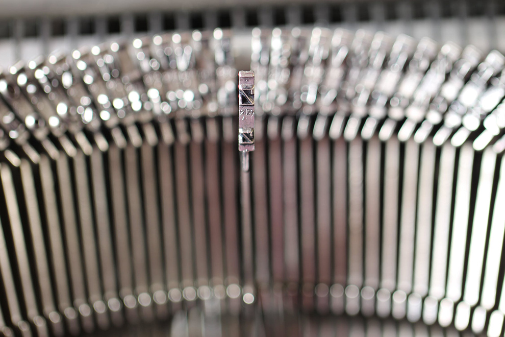typewriter key closeup
